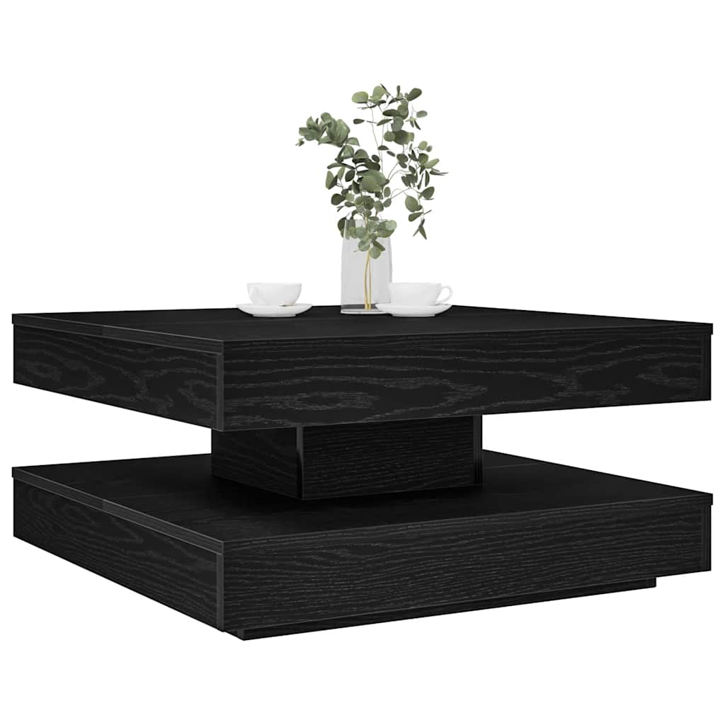 vidaXL Salontafel 360 graden draaibaar 70x70x34,5 cm zwart - Aashly