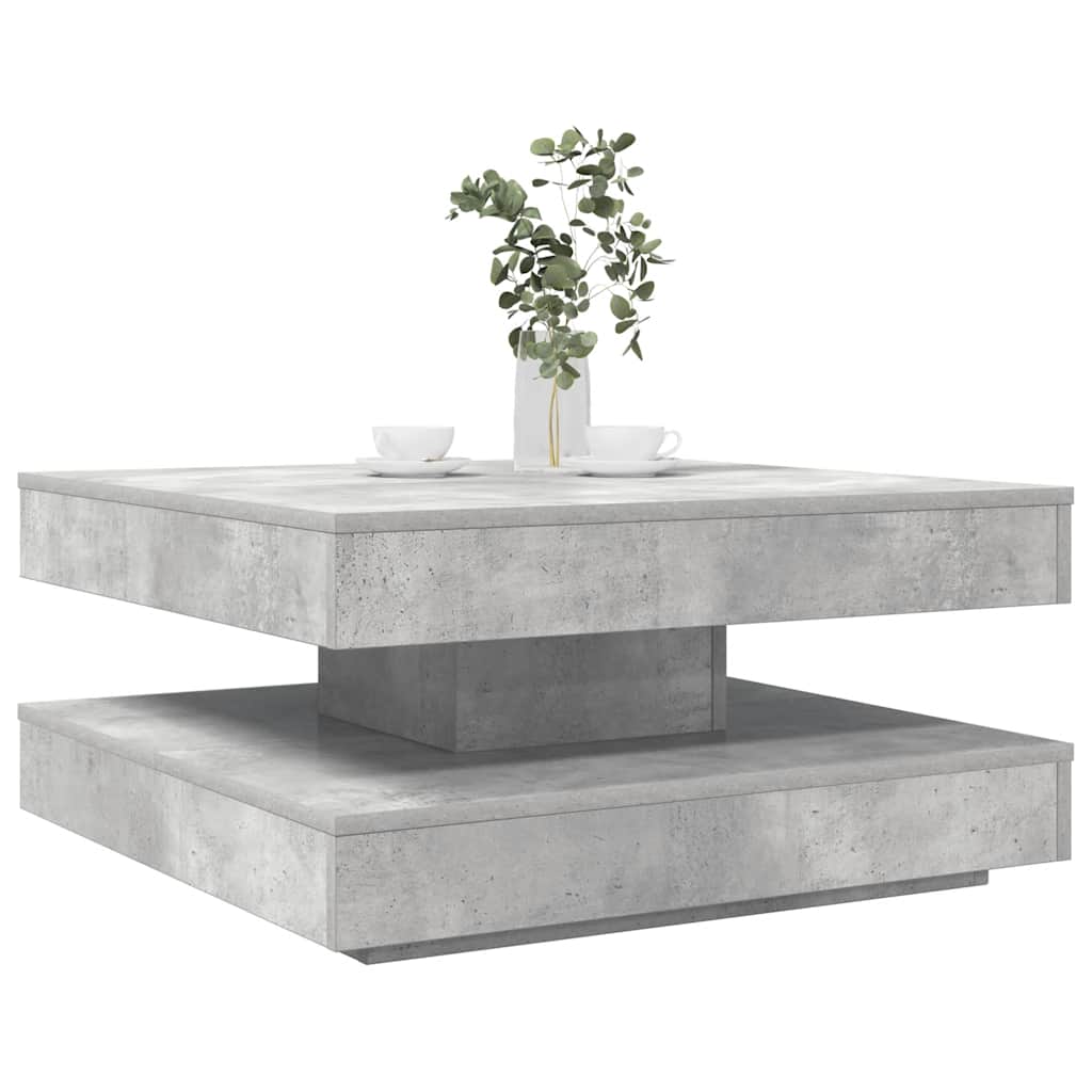 vidaXL Salontafel 360 graden draaibaar 70x70x34,5 cm zwart - Aashly