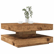 vidaXL Salontafel 360 graden draaibaar 70x70x34,5 cm zwart - Aashly
