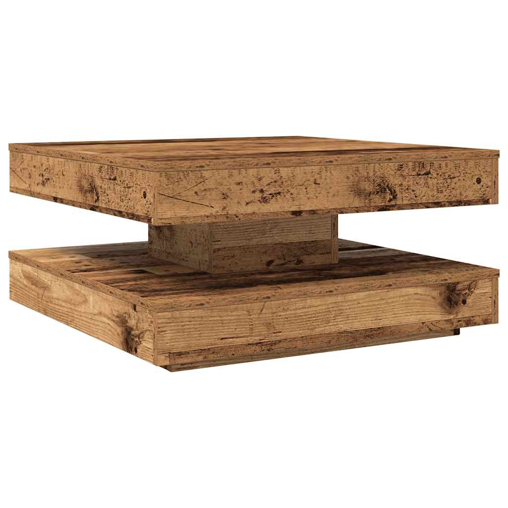 vidaXL Salontafel 360 graden draaibaar 70x70x34,5 cm zwart - Aashly
