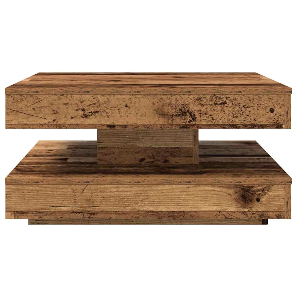 vidaXL Salontafel 360 graden draaibaar 70x70x34,5 cm zwart - Aashly