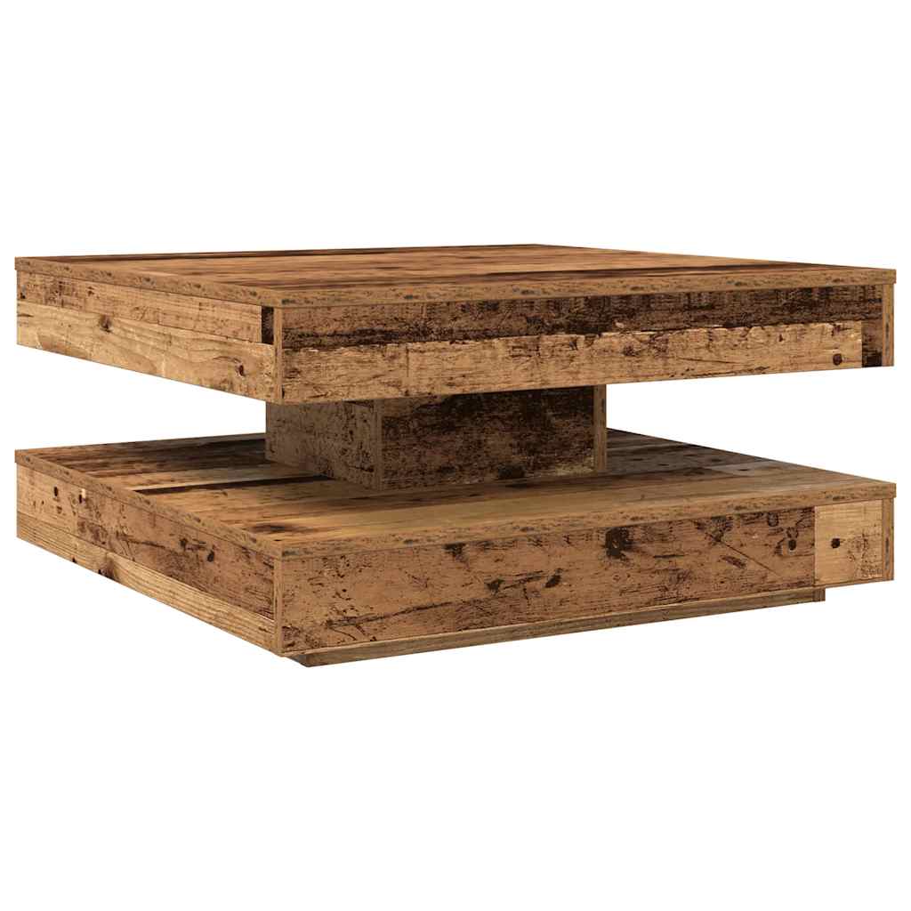 vidaXL Salontafel 360 graden draaibaar 70x70x34,5 cm zwart - Aashly