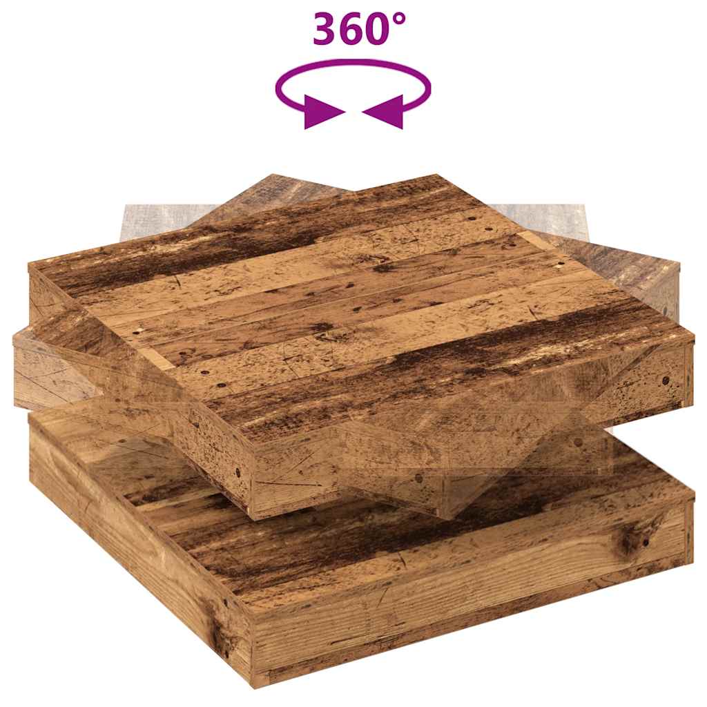 vidaXL Salontafel 360 graden draaibaar 70x70x34,5 cm zwart - Aashly