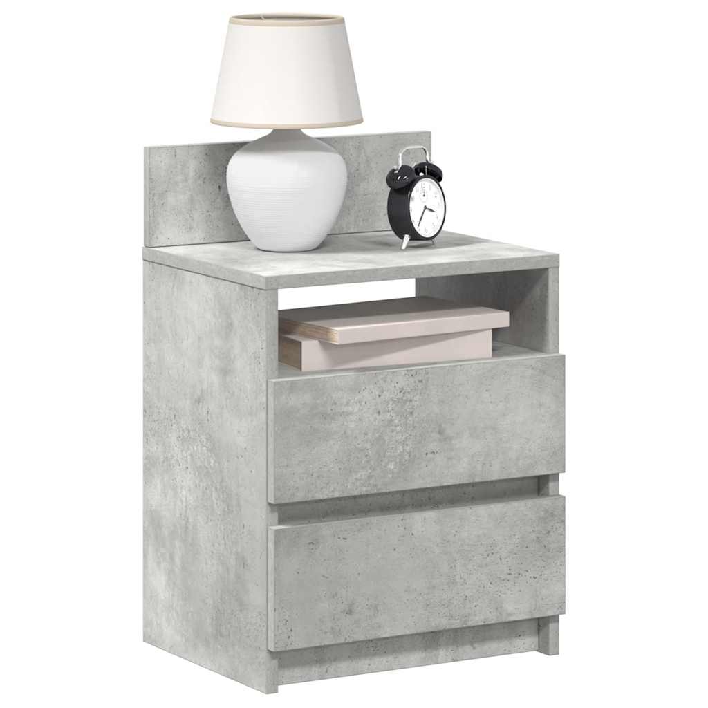 vidaXL Nachtkastje met 2 lades 40x33x60 cm grijs sonoma eikenkleurig - Aashly