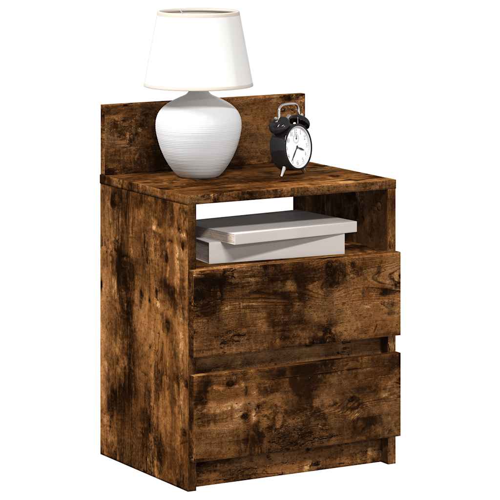 vidaXL Nachtkastje met 2 lades 40x33x60 cm grijs sonoma eikenkleurig - Aashly