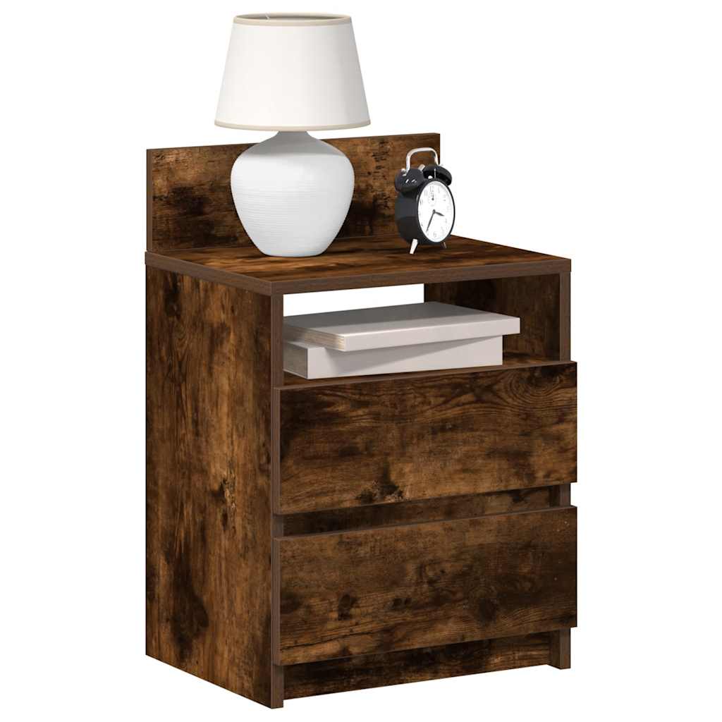 vidaXL Nachtkastje met 2 lades 40x33x60 cm grijs sonoma eikenkleurig - Aashly