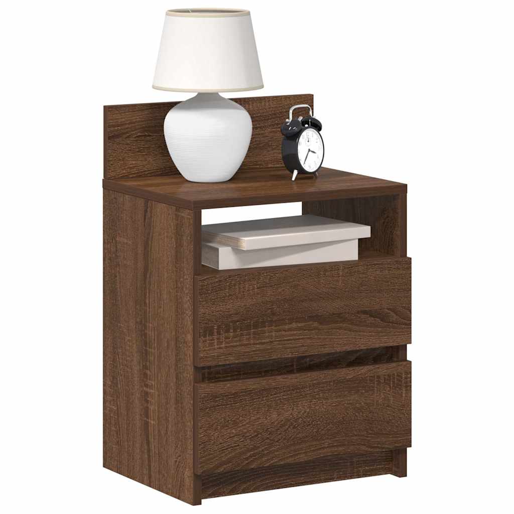 vidaXL Nachtkastje met 2 lades 40x33x60 cm grijs sonoma eikenkleurig - Aashly