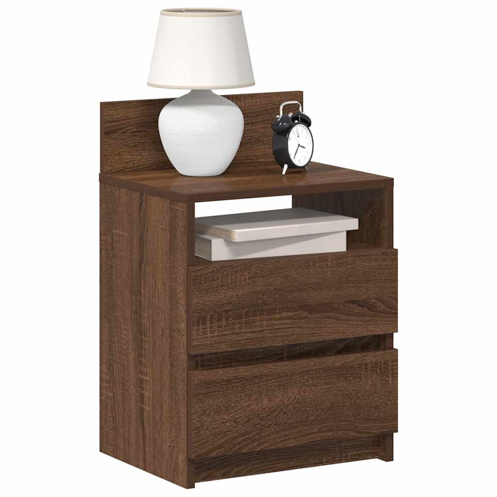 vidaXL Nachtkastje met 2 lades 40x33x60 cm grijs sonoma eikenkleurig - Aashly