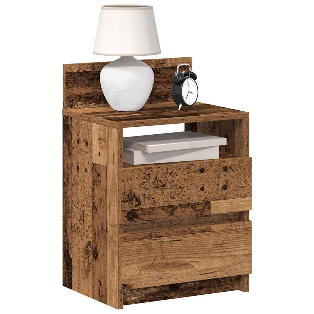 vidaXL Nachtkastje met 2 lades 40x33x60 cm grijs sonoma eikenkleurig - Aashly