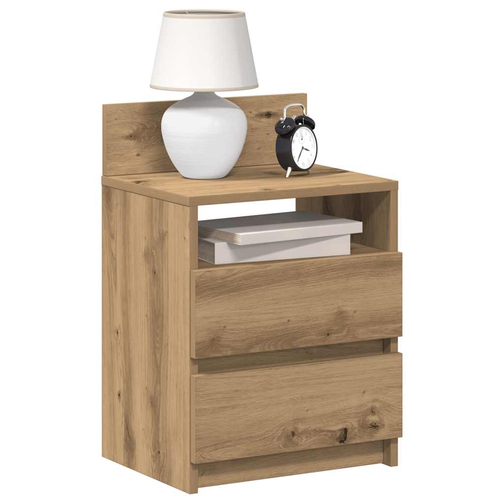 vidaXL Nachtkastje met 2 lades 40x33x60 cm grijs sonoma eikenkleurig - Aashly