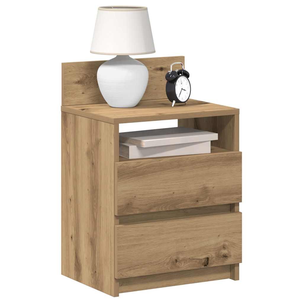 vidaXL Nachtkastje met 2 lades 40x33x60 cm grijs sonoma eikenkleurig - Aashly