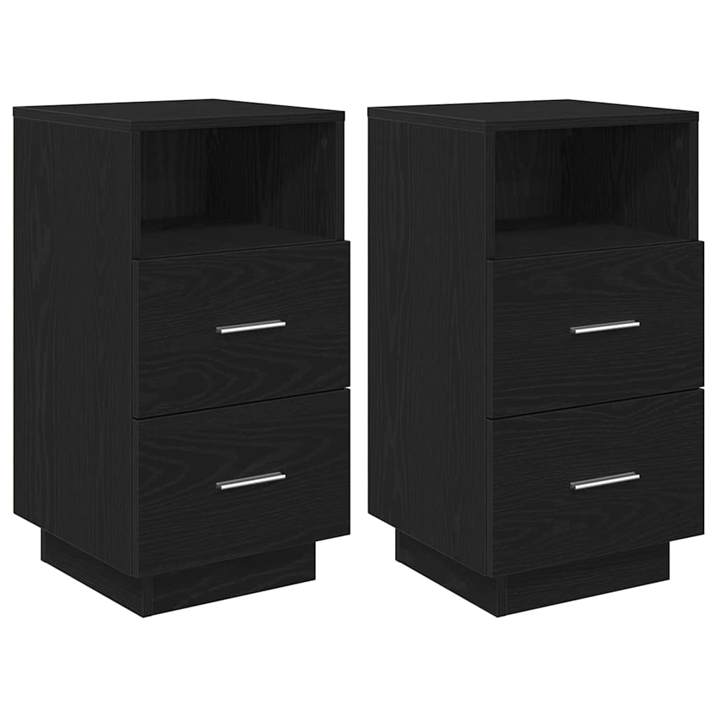 vidaXL Nachtkastjes 2 st met 2 lades 36x36x68 cm bruin eikenkleurig - Aashly