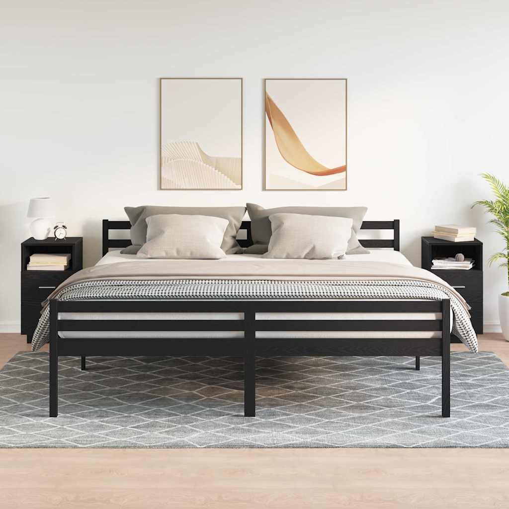 vidaXL Nachtkastjes 2 st met 2 lades 36x36x68 cm bruin eikenkleurig - Aashly
