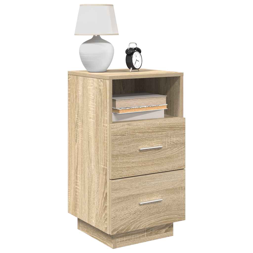 vidaXL Nachtkastjes 2 st met 2 lades 36x36x68 cm bruin eikenkleurig - Aashly