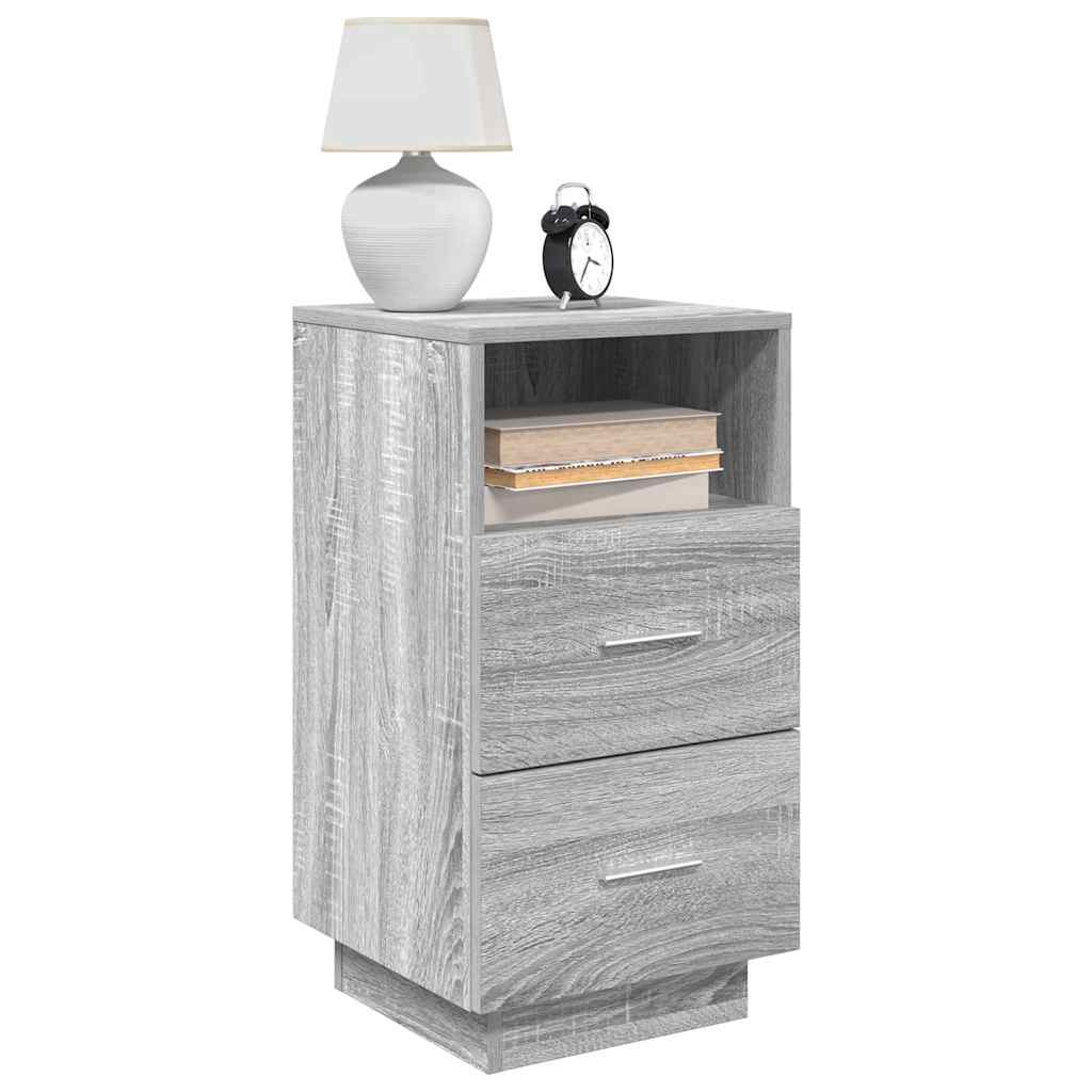 vidaXL Nachtkastjes 2 st met 2 lades 36x36x68 cm bruin eikenkleurig - Aashly