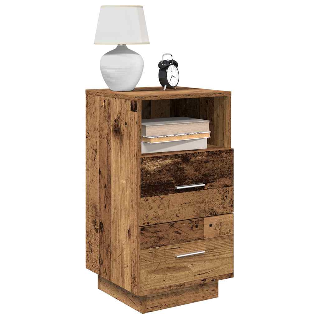 vidaXL Nachtkastjes 2 st met 2 lades 36x36x68 cm bruin eikenkleurig - Aashly