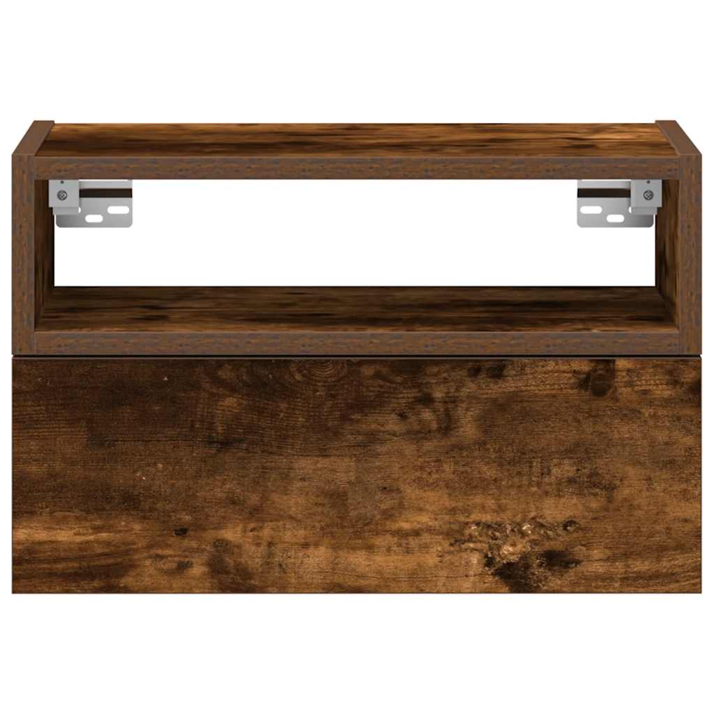 vidaXL Nachtkastjes 2 st wandgemonteerd 45x26x28,5cm sonoma eikenkleur - Aashly