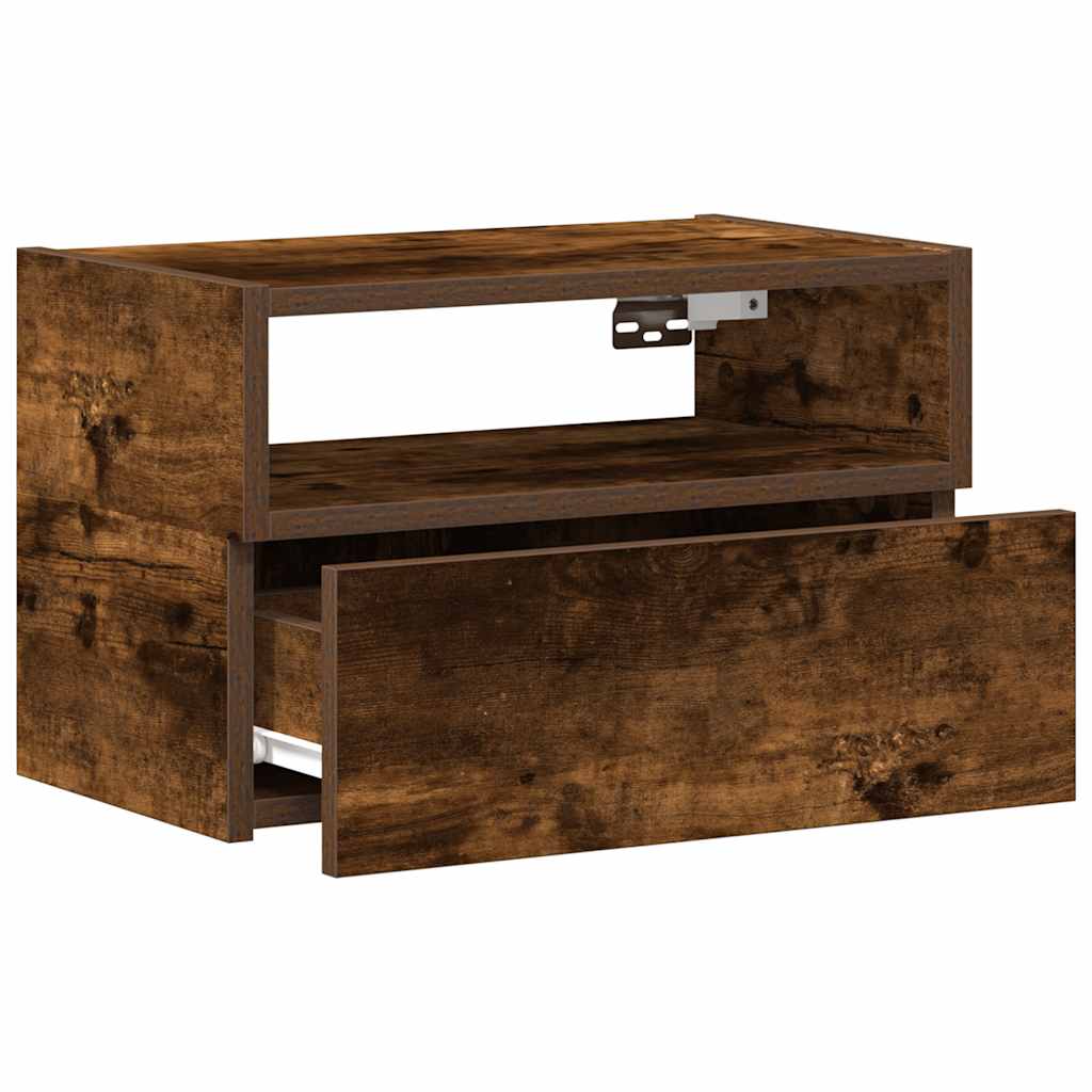 vidaXL Nachtkastjes 2 st wandgemonteerd 45x26x28,5cm sonoma eikenkleur - Aashly