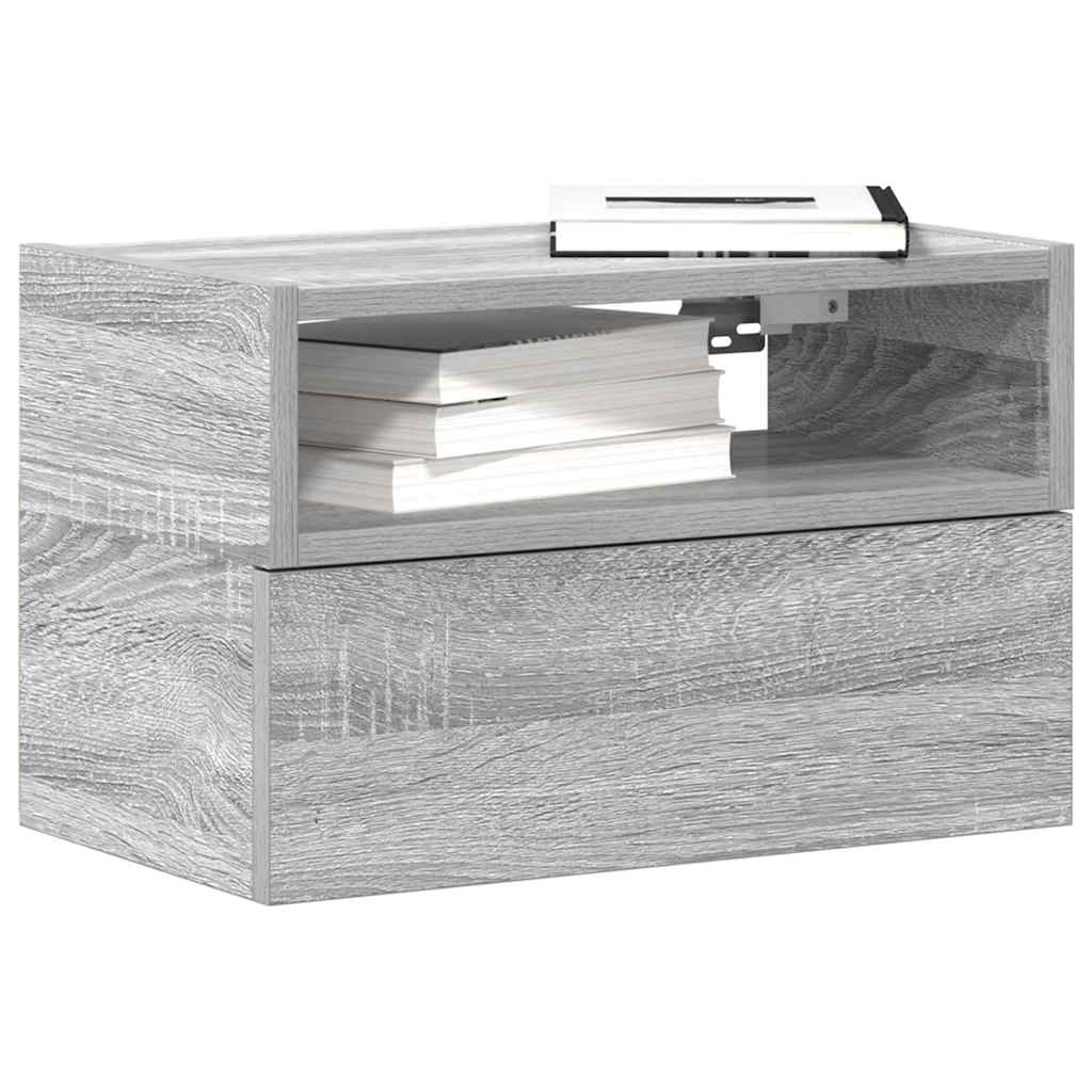 vidaXL Nachtkastjes 2 st wandgemonteerd 45x26x28,5cm sonoma eikenkleur - Aashly