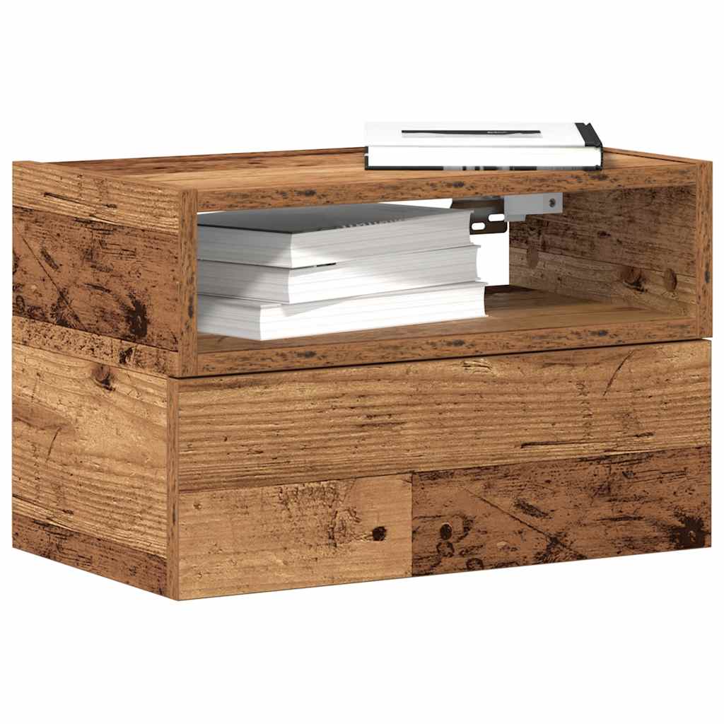 vidaXL Nachtkastjes 2 st wandgemonteerd 45x26x28,5cm sonoma eikenkleur - Aashly