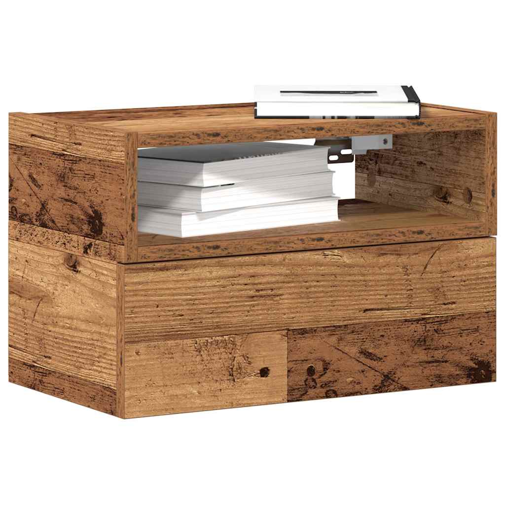 vidaXL Nachtkastjes 2 st wandgemonteerd 45x26x28,5cm sonoma eikenkleur - Aashly