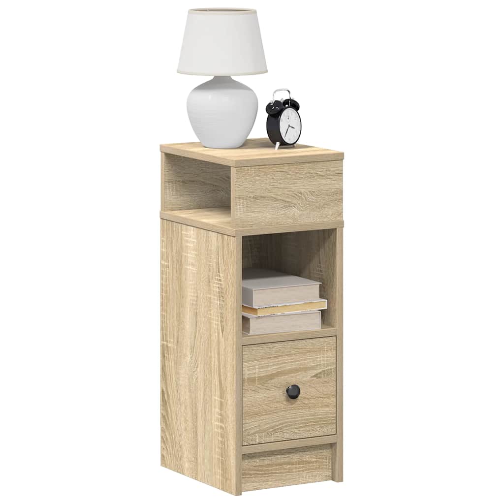 vidaXL Nachtkastje met lade 25x31x66 cm betongrijs - Aashly