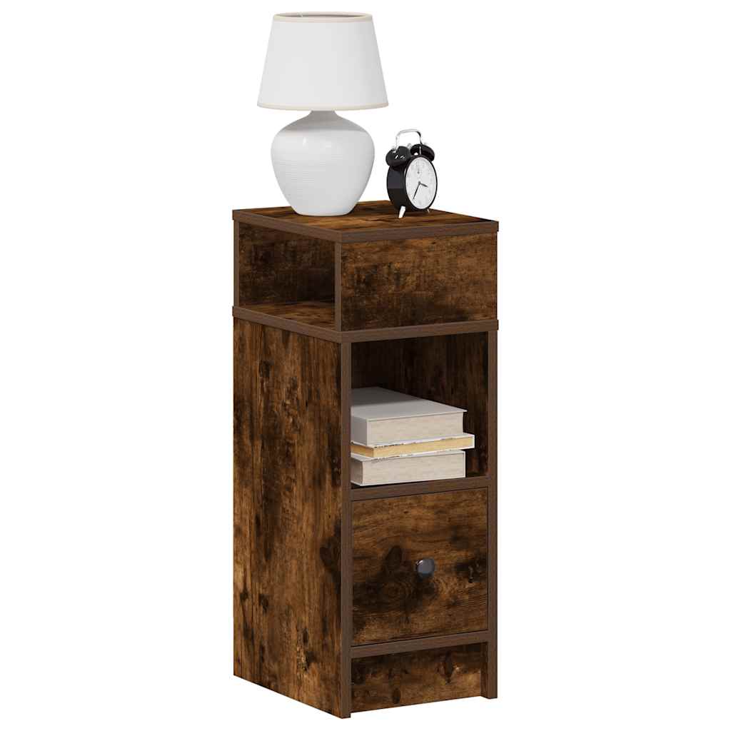 vidaXL Nachtkastje met lade 25x31x66 cm betongrijs - Aashly