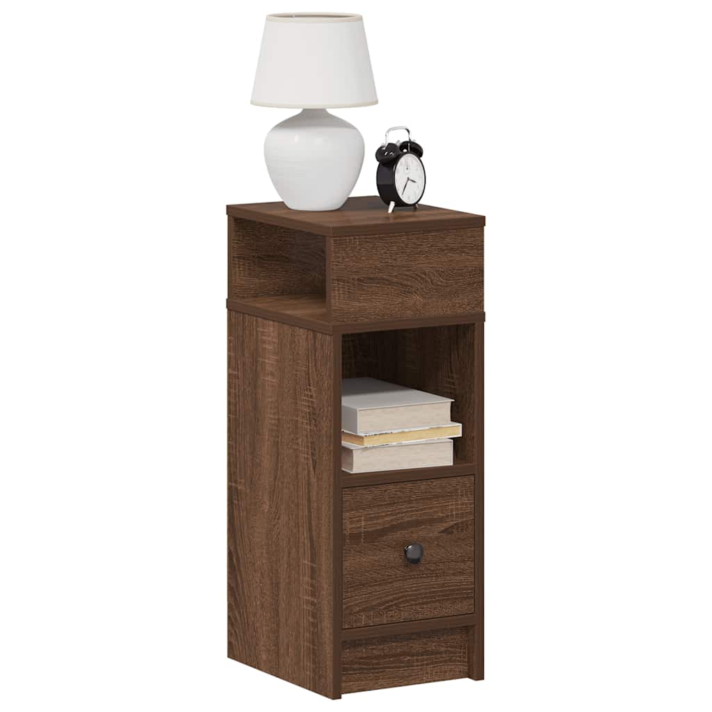 vidaXL Nachtkastje met lade 25x31x66 cm betongrijs - Aashly