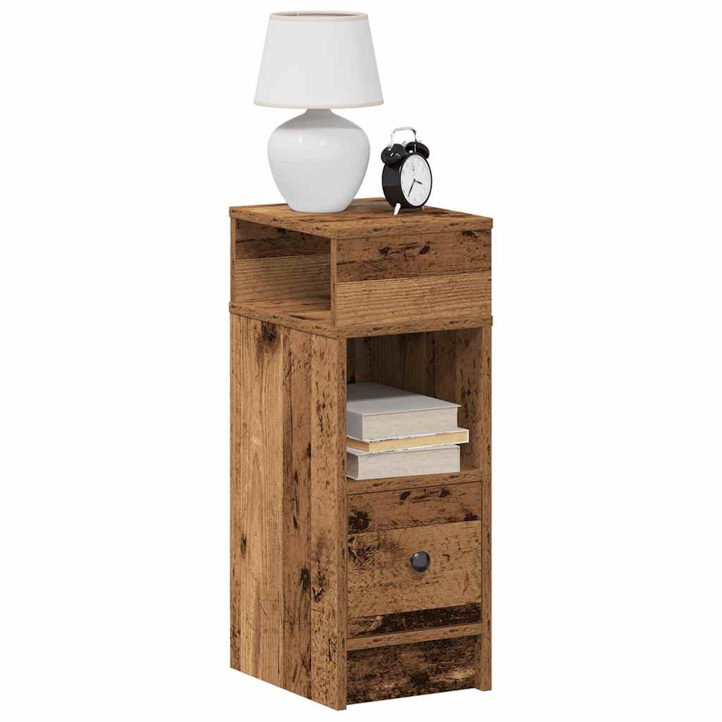 vidaXL Nachtkastje met lade 25x31x66 cm betongrijs - Aashly