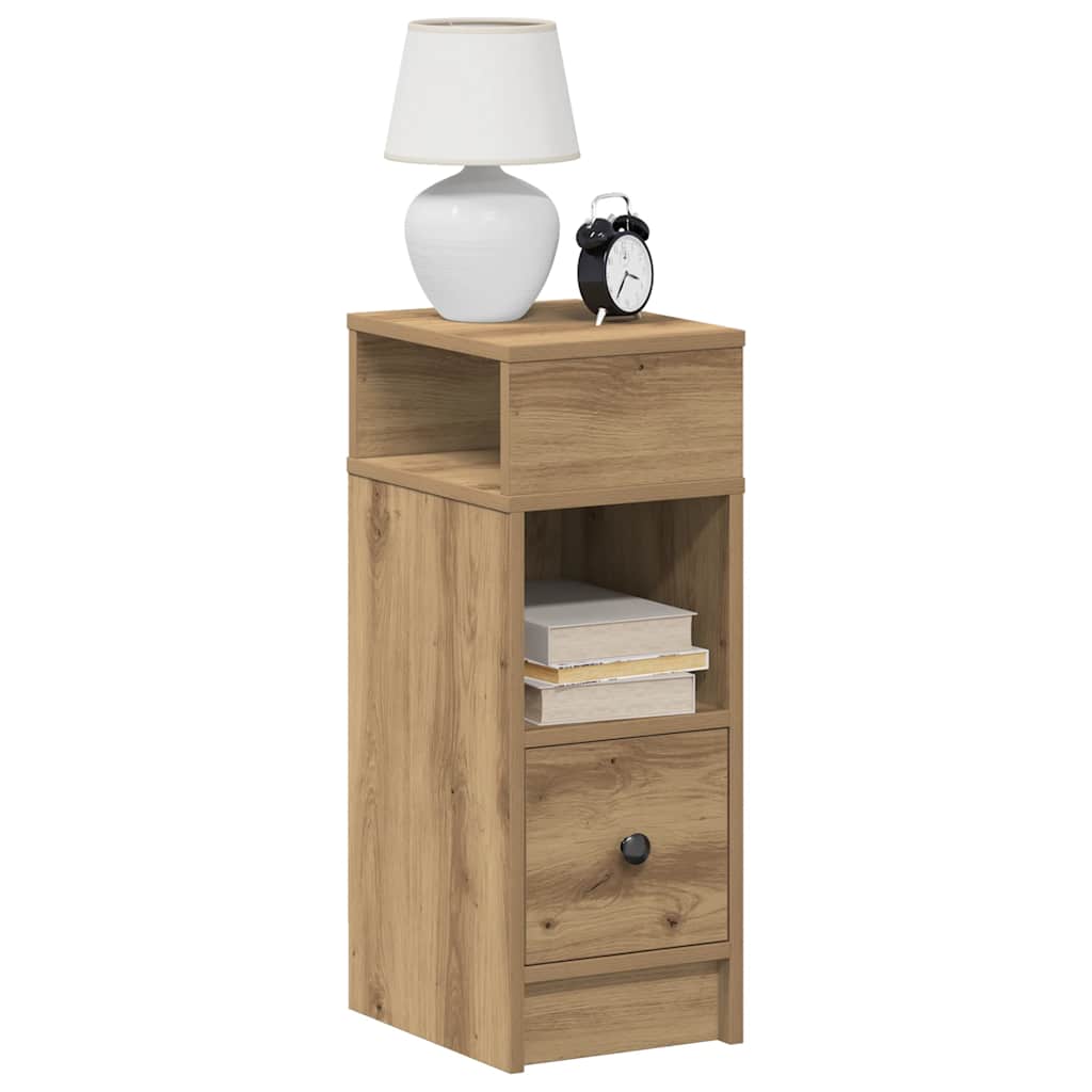 vidaXL Nachtkastje met lade 25x31x66 cm betongrijs - Aashly