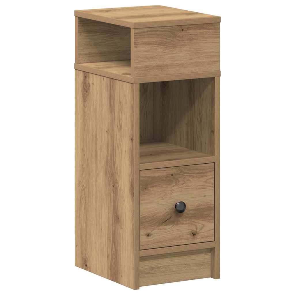 vidaXL Nachtkastje met lade 25x31x66 cm betongrijs - Aashly