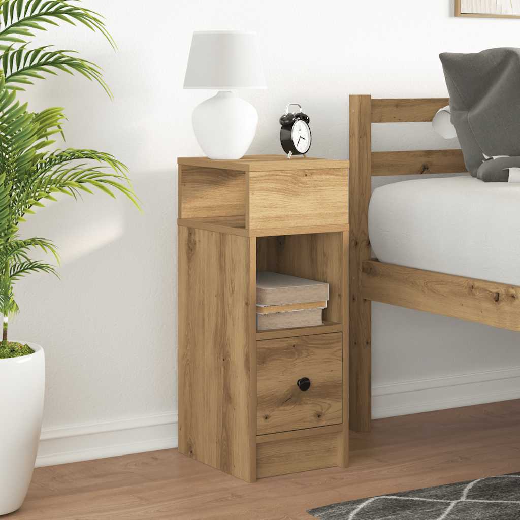 vidaXL Nachtkastje met lade 25x31x66 cm betongrijs - Aashly