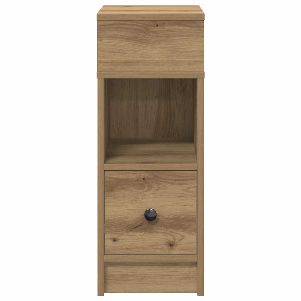 vidaXL Nachtkastje met lade 25x31x66 cm betongrijs - Aashly