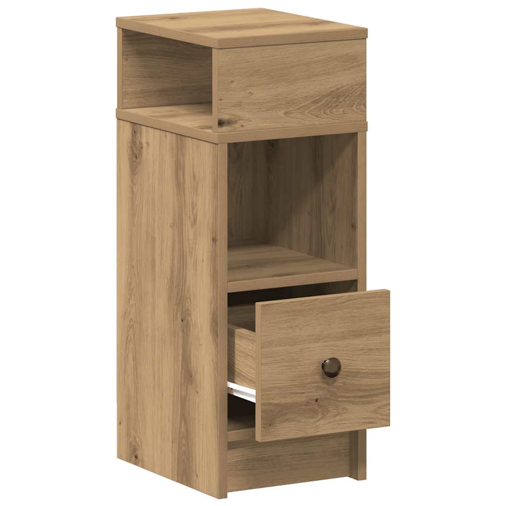 vidaXL Nachtkastje met lade 25x31x66 cm betongrijs - Aashly