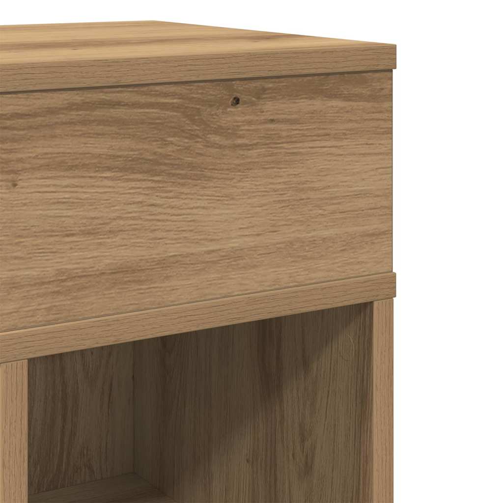vidaXL Nachtkastje met lade 25x31x66 cm betongrijs - Aashly
