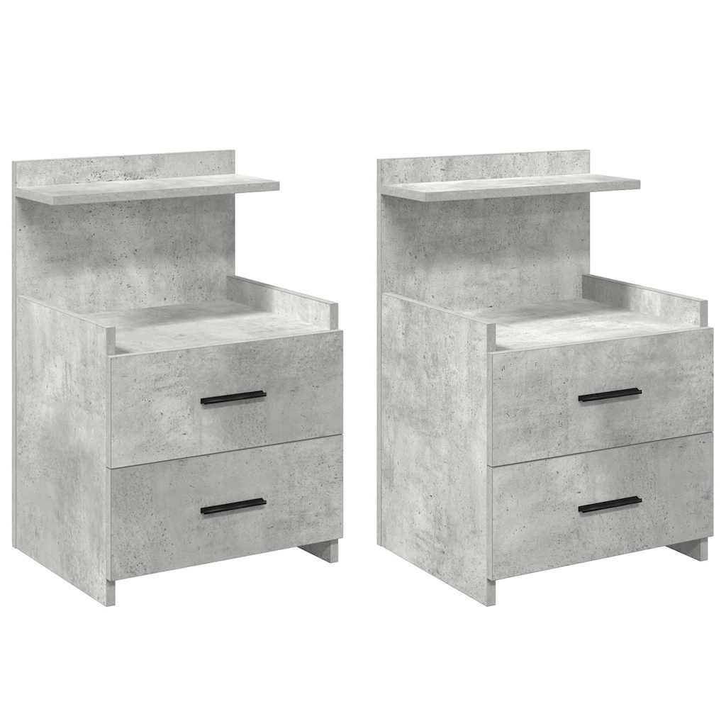 vidaXL Nachtkastjes 2 st met 2 lades 40x36,5x62 cm grijs sonoma eiken - Aashly