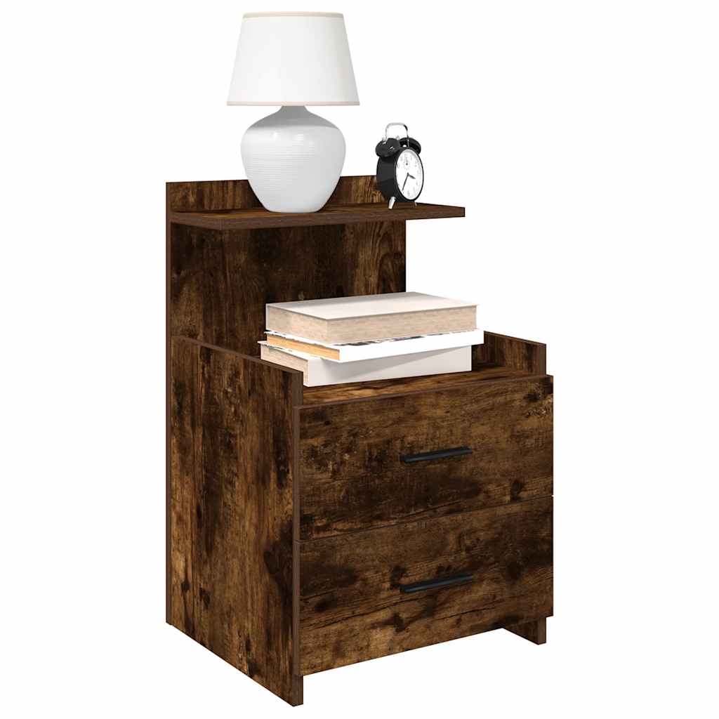 vidaXL Nachtkastjes 2 st met 2 lades 40x36,5x62 cm grijs sonoma eiken - Aashly