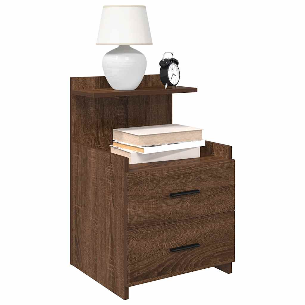 vidaXL Nachtkastjes 2 st met 2 lades 40x36,5x62 cm grijs sonoma eiken - Aashly