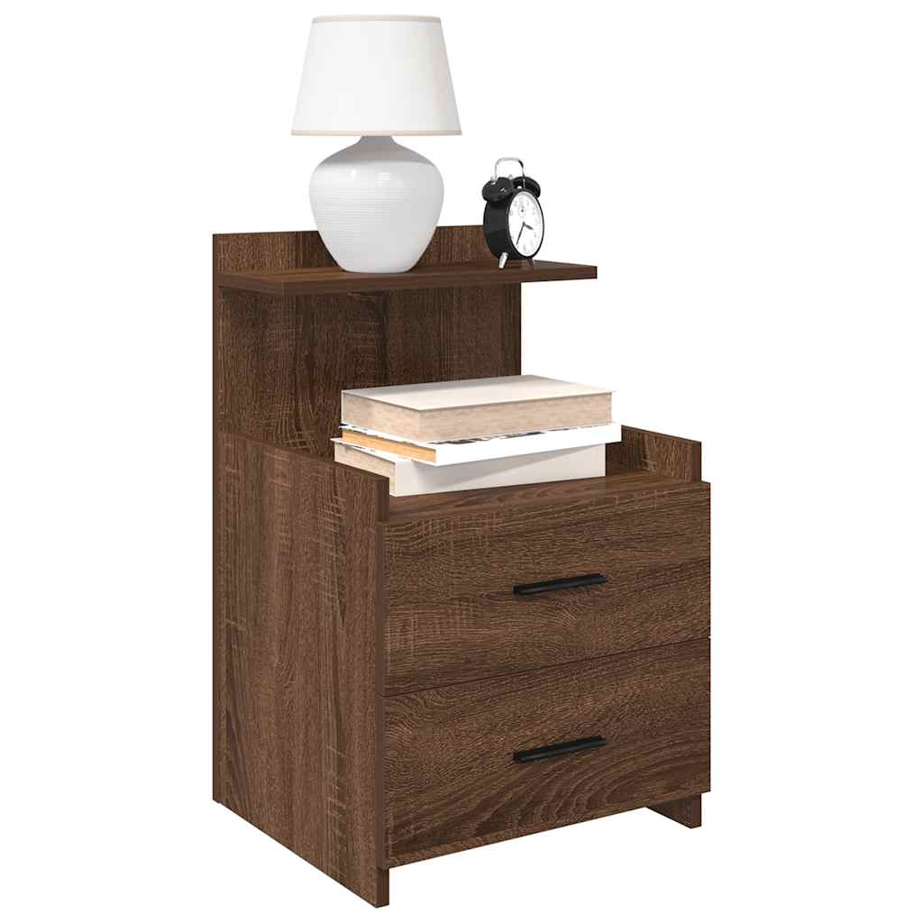 vidaXL Nachtkastjes 2 st met 2 lades 40x36,5x62 cm grijs sonoma eiken - Aashly