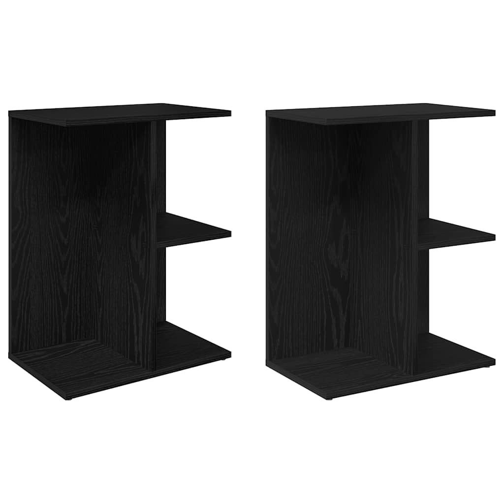 vidaXL Nachtkastjes 2 st 46,5x29x61 cm bewerkt hout betongrijs - Aashly