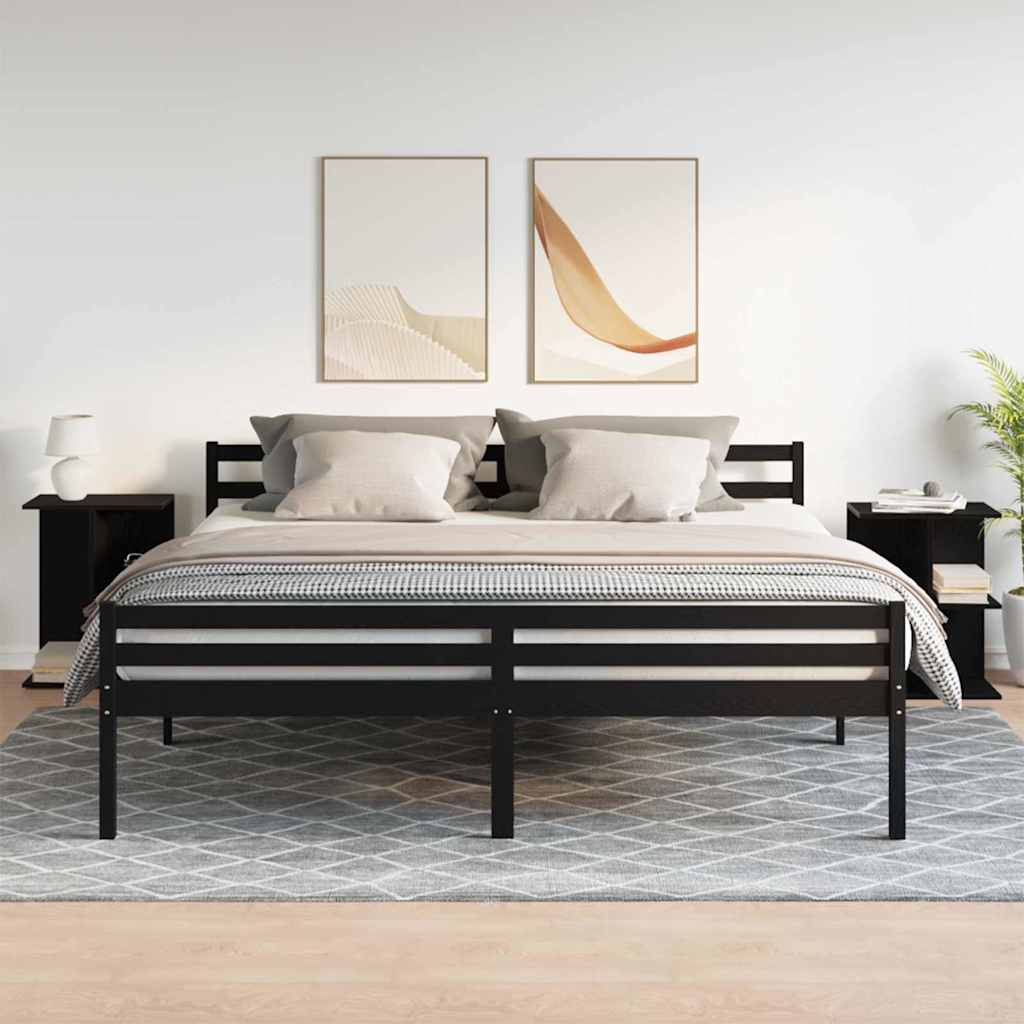 vidaXL Nachtkastjes 2 st 46,5x29x61 cm bewerkt hout betongrijs - Aashly