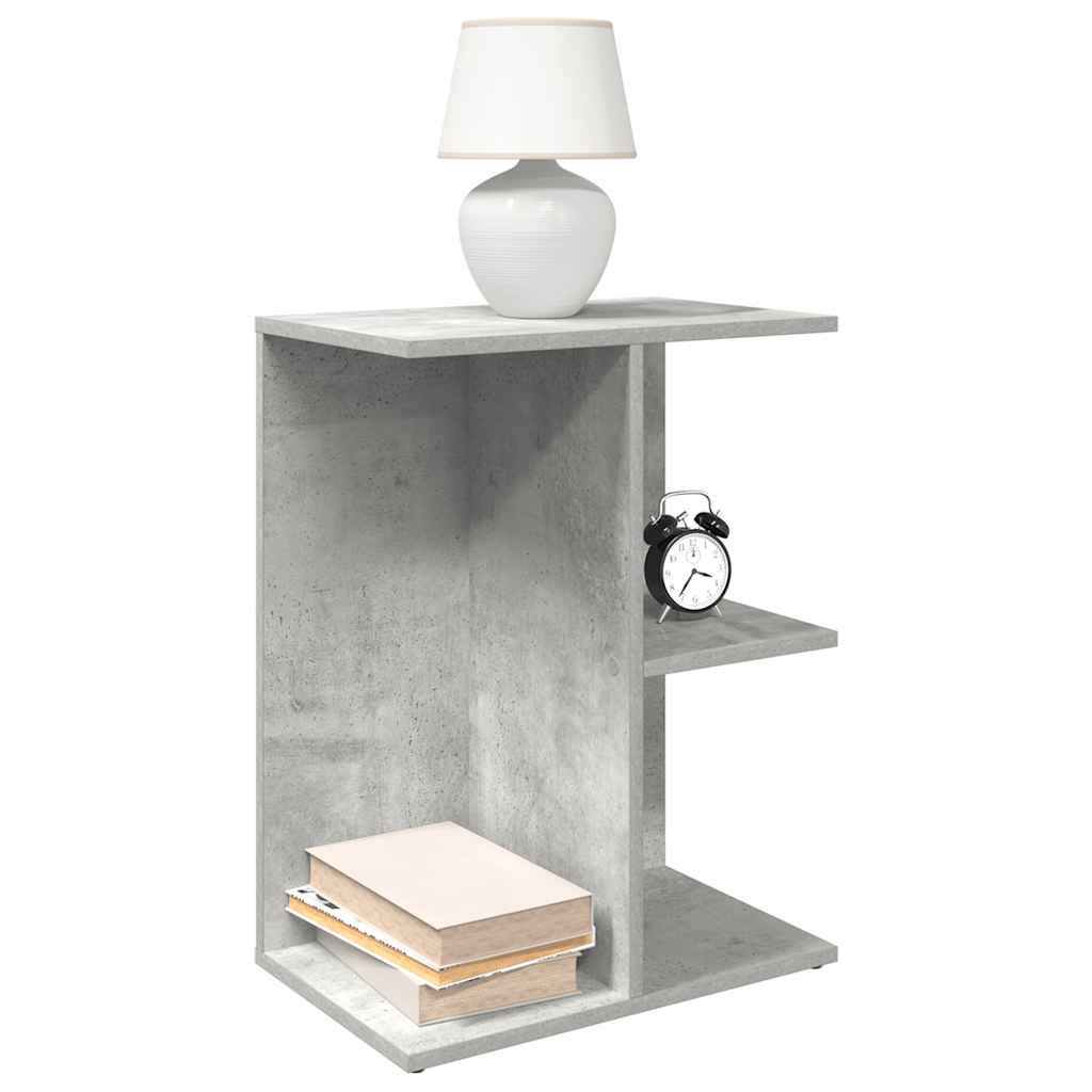 vidaXL Nachtkastjes 2 st 46,5x29x61 cm bewerkt hout betongrijs - Aashly