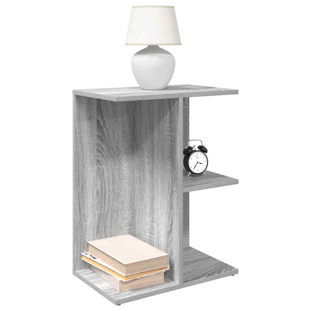 vidaXL Nachtkastjes 2 st 46,5x29x61 cm bewerkt hout betongrijs - Aashly