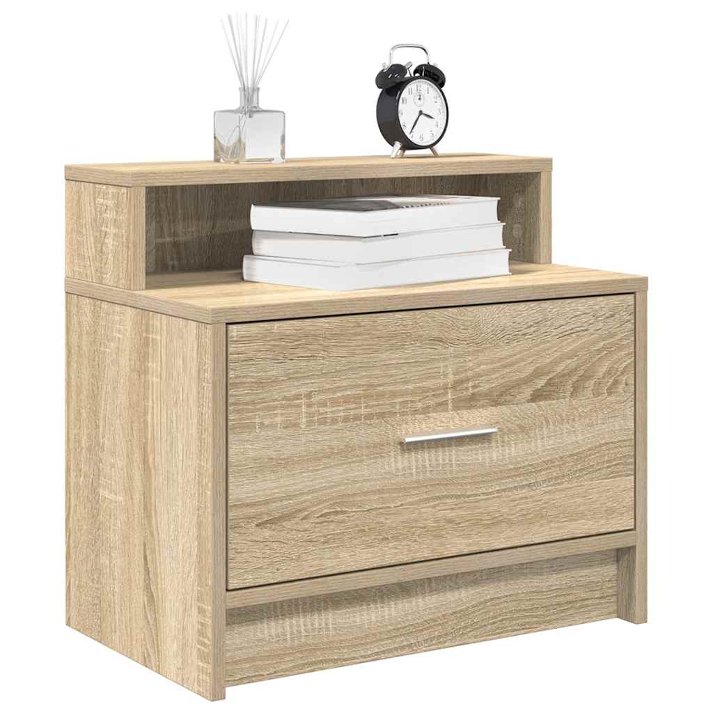 vidaXL Nachtkastje met lade 51x31x47 cm betongrijs - Aashly