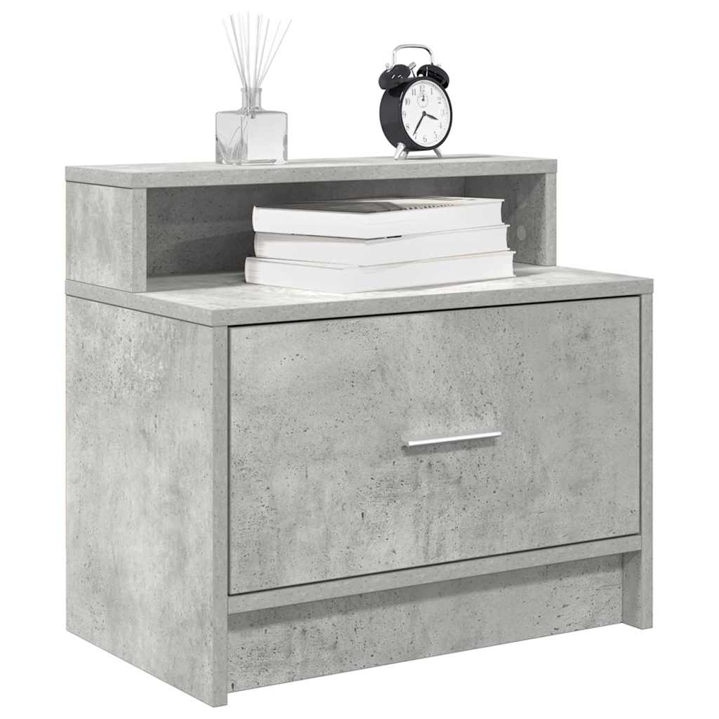 vidaXL Nachtkastje met lade 51x31x47 cm betongrijs - Aashly
