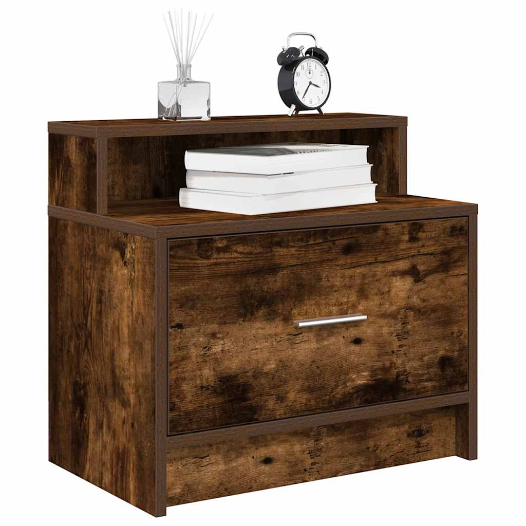 vidaXL Nachtkastje met lade 51x31x47 cm betongrijs - Aashly