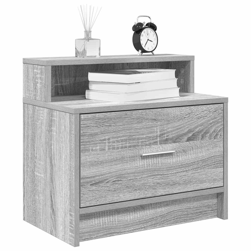 vidaXL Nachtkastje met lade 51x31x47 cm betongrijs - Aashly