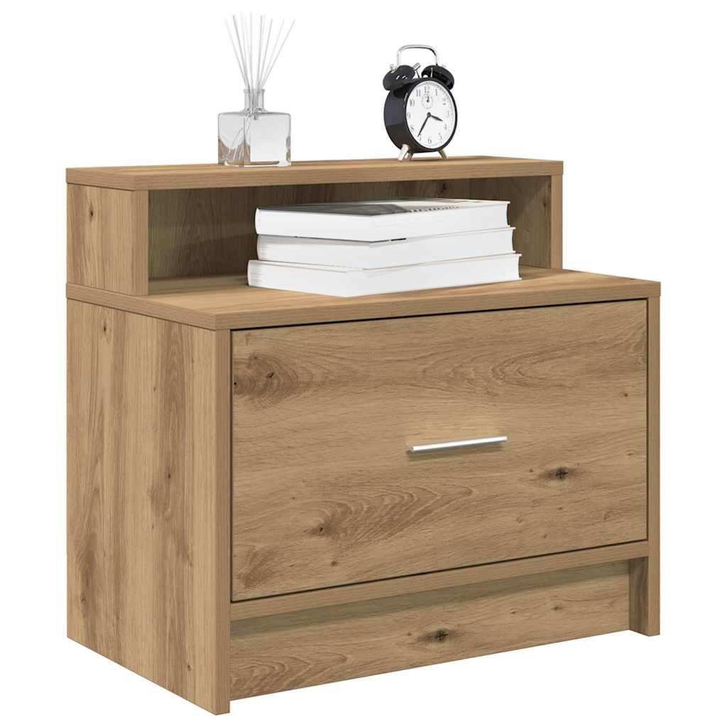 vidaXL Nachtkastje met lade 51x31x47 cm betongrijs - Aashly