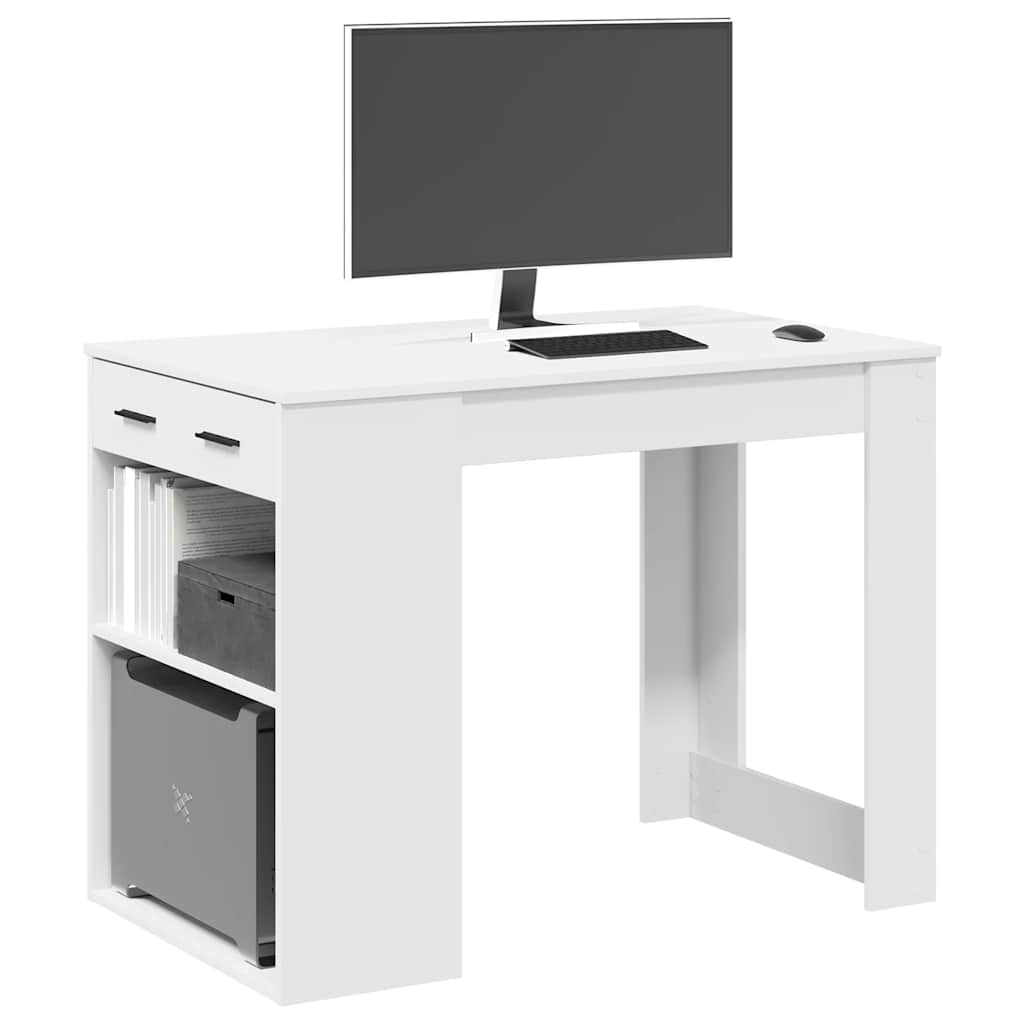 vidaXL Bureau met lade&plank 102x62x77,5 cm bewerkt hout sonoma eiken - Aashly