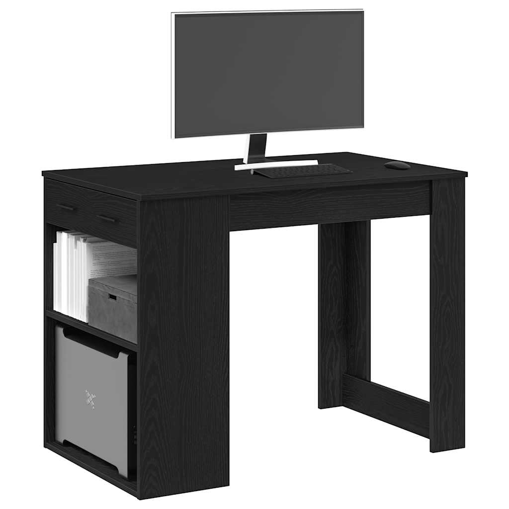vidaXL Bureau met lade&plank 102x62x77,5 cm bewerkt hout sonoma eiken - Aashly